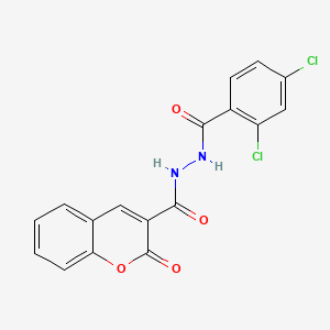 molecular formula C17H10Cl2N2O4 B12127785 N'-[(2,4-dichlorophenyl)carbonyl]-2-oxo-2H-chromene-3-carbohydrazide 