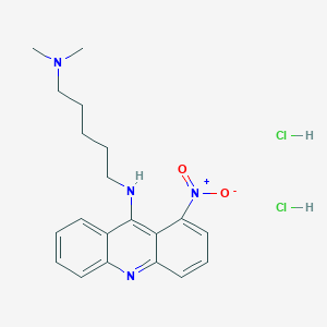 molecular formula C20H26Cl2N4O2 B1212782 1-Nitro-9-(5-dimethylaminopentylamino)-acridine dihydrochloride CAS No. 18995-99-8