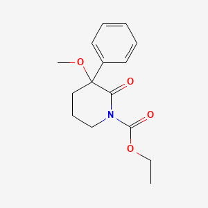 molecular formula C15H19NO4 B1212784 1-(Ethoxycarbonyl)-3-methoxy-3-phenyl-2-piperidinone CAS No. 87532-78-3