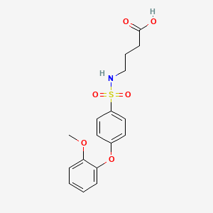 molecular formula C17H19NO6S B12127864 4-({[4-(2-Methoxyphenoxy)phenyl]sulfonyl}amino)butanoic acid CAS No. 606944-95-0