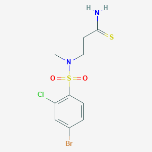 molecular formula C10H12BrClN2O2S2 B12127877 Propanethioamide, 3-[[(4-bromo-2-chlorophenyl)sulfonyl]methylamino]- CAS No. 1152508-58-1