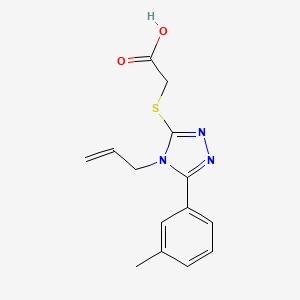 molecular formula C14H15N3O2S B1212793 2-[[5-(3-Methylphenyl)-4-prop-2-enyl-1,2,4-triazol-3-yl]thio]acetic acid 
