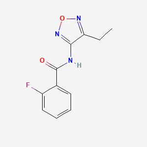 molecular formula C11H10FN3O2 B12127956 N-(4-ethyl-1,2,5-oxadiazol-3-yl)-2-fluorobenzamide 