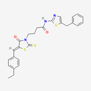 molecular formula C26H25N3O2S3 B12128011 N-(5-benzyl-1,3-thiazol-2-yl)-4-[(5Z)-5-(4-ethylbenzylidene)-4-oxo-2-thioxo-1,3-thiazolidin-3-yl]butanamide 