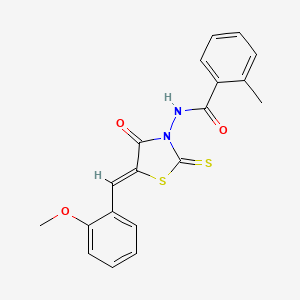 N-[(5Z)-5-(2-methoxybenzylidene)-4-oxo-2-thioxo-1,3-thiazolidin-3-yl]-2-methylbenzamide