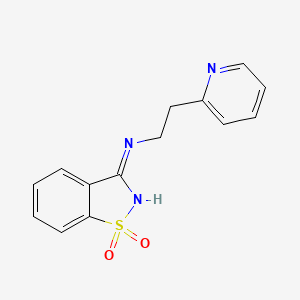 molecular formula C14H13N3O2S B12128026 3-{[2-(Pyridin-2-yl)ethyl]amino}-1lambda6,2-benzothiazole-1,1-dione 