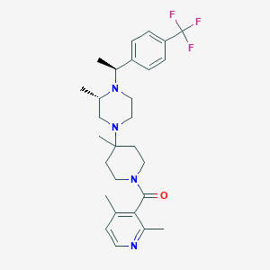 molecular formula C28H37F3N4O B1212810 (2,4-Dimethyl-pyridin-3-yl)-(4-methyl-4-{3-methyl-4-[1-(4-trifluoromethyl-phenyl)-ethyl]-piperazin-1-yl}-piperidin-1-yl)-methanone 