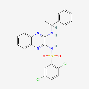 2,5-dichloro-N-{3-[(1-phenylethyl)amino]quinoxalin-2-yl}benzene-1-sulfonamide