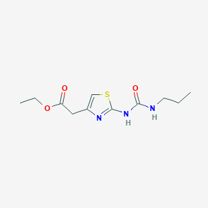 molecular formula C11H17N3O3S B12128129 Ethyl {2-[(propylcarbamoyl)amino]-1,3-thiazol-4-yl}acetate 