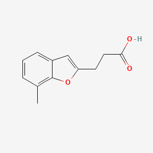 molecular formula C12H12O3 B12128159 3-(7-Methyl-1-benzofuran-2-yl)propanoic acid 