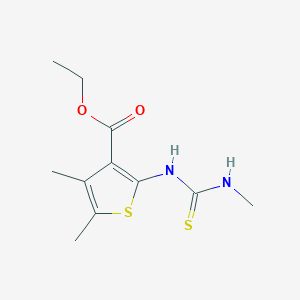 molecular formula C11H16N2O2S2 B12128193 Ethyl 4,5-dimethyl-2-(methylcarbamothioylamino)thiophene-3-carboxylate CAS No. 59898-39-4