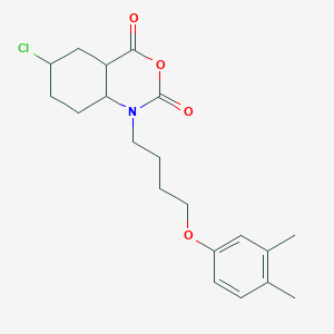 molecular formula C20H26ClNO4 B12128220 6-Chloro-1-[4-(3,4-dimethylphenoxy)butyl]-4a,5,6,7,8,8a-hexahydrobenzo[d][1,3]oxazine-2,4-dione 