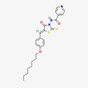 N-[(5Z)-5-[(4-octoxyphenyl)methylidene]-4-oxo-2-sulfanylidene-1,3-thiazolidin-3-yl]pyridine-4-carboxamide