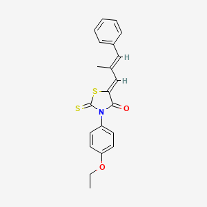 (Z)-3-(4-ethoxyphenyl)-5-((E)-2-methyl-3-phenylallylidene)-2-thioxothiazolidin-4-one