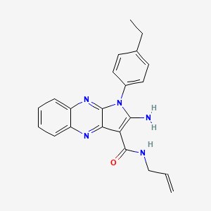 molecular formula C22H21N5O B12128352 2-amino-1-(4-ethylphenyl)-N-(prop-2-en-1-yl)-1H-pyrrolo[2,3-b]quinoxaline-3-carboxamide 