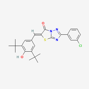 molecular formula C25H26ClN3O2S B12128361 (5Z)-2-(3-chlorophenyl)-5-(3,5-di-tert-butyl-4-hydroxybenzylidene)[1,3]thiazolo[3,2-b][1,2,4]triazol-6(5H)-one 