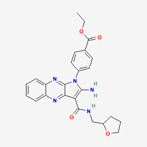 ethyl 4-{2-amino-3-[(tetrahydrofuran-2-ylmethyl)carbamoyl]-1H-pyrrolo[2,3-b]quinoxalin-1-yl}benzoate