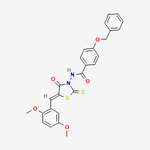 molecular formula C26H22N2O5S2 B12128401 4-(benzyloxy)-N-[(5Z)-5-(2,5-dimethoxybenzylidene)-4-oxo-2-thioxo-1,3-thiazolidin-3-yl]benzamide 