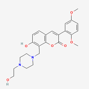 3-(2,5-dimethoxyphenyl)-7-hydroxy-8-{[4-(2-hydroxyethyl)piperazin-1-yl]methyl}-2H-chromen-2-one