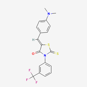 molecular formula C19H15F3N2OS2 B12128411 (5Z)-5-[4-(dimethylamino)benzylidene]-2-thioxo-3-[3-(trifluoromethyl)phenyl]-1,3-thiazolidin-4-one 