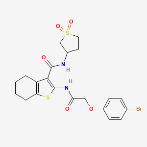 molecular formula C21H23BrN2O5S2 B12128415 2-{[(4-bromophenoxy)acetyl]amino}-N-(1,1-dioxidotetrahydrothiophen-3-yl)-4,5,6,7-tetrahydro-1-benzothiophene-3-carboxamide 