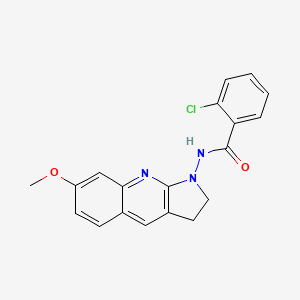 molecular formula C19H16ClN3O2 B12128464 2-chloro-N-(7-methoxy-2,3-dihydro-1H-pyrrolo[2,3-b]quinolin-1-yl)benzamide 