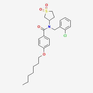 molecular formula C25H32ClNO4S B12128515 N-(2-chlorobenzyl)-N-(1,1-dioxidotetrahydrothiophen-3-yl)-4-(heptyloxy)benzamide 