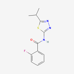 2-fluoro-N-[5-(propan-2-yl)-1,3,4-thiadiazol-2-yl]benzamide