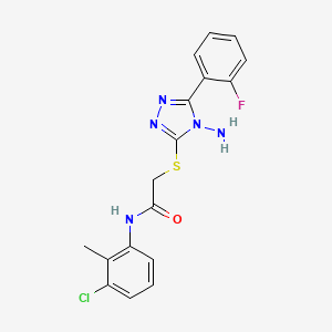 molecular formula C17H15ClFN5OS B12128566 2-[4-amino-5-(2-fluorophenyl)(1,2,4-triazol-3-ylthio)]-N-(3-chloro-2-methylphe nyl)acetamide 