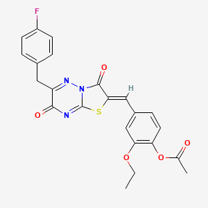 2-ethoxy-4-{(Z)-[6-(4-fluorobenzyl)-3,7-dioxo-7H-[1,3]thiazolo[3,2-b][1,2,4]triazin-2(3H)-ylidene]methyl}phenyl acetate