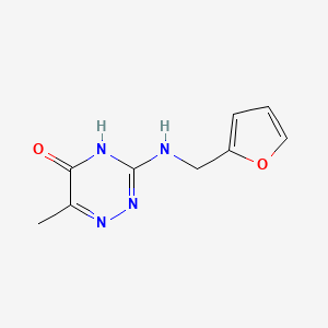 molecular formula C9H10N4O2 B12128605 3-[(2-Furylmethyl)amino]-6-methyl-1,2,4-triazin-5-ol 