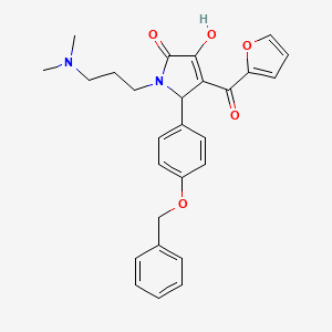 molecular formula C27H28N2O5 B12128649 5-[4-(benzyloxy)phenyl]-1-[3-(dimethylamino)propyl]-4-(furan-2-carbonyl)-3-hydroxy-2,5-dihydro-1H-pyrrol-2-one 