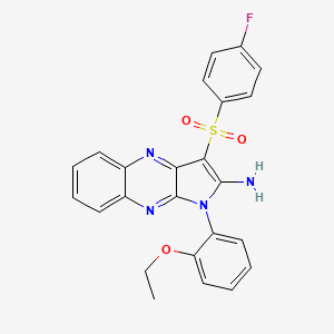 molecular formula C24H19FN4O3S B12128662 1-(2-ethoxyphenyl)-3-(4-fluorobenzenesulfonyl)-1H-pyrrolo[2,3-b]quinoxalin-2-amine 