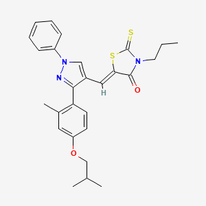 (5Z)-5-({3-[2-methyl-4-(2-methylpropoxy)phenyl]-1-phenyl-1H-pyrazol-4-yl}methylidene)-3-propyl-2-thioxo-1,3-thiazolidin-4-one