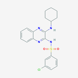 3-chloro-N-[3-(cyclohexylamino)quinoxalin-2-yl]benzenesulfonamide