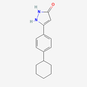 molecular formula C15H18N2O B1212873 5-(4-环己基苯基)-1,2-二氢吡唑-3-酮 