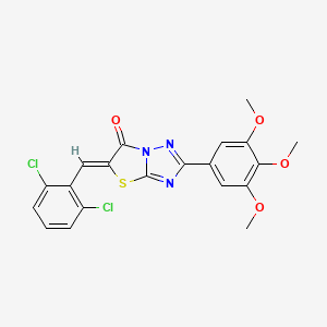 molecular formula C20H15Cl2N3O4S B12128777 (5Z)-5-(2,6-dichlorobenzylidene)-2-(3,4,5-trimethoxyphenyl)[1,3]thiazolo[3,2-b][1,2,4]triazol-6(5H)-one 