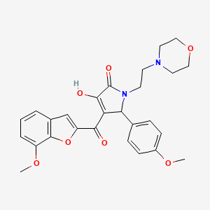 3-Hydroxy-4-[(7-methoxybenzo[d]furan-2-yl)carbonyl]-5-(4-methoxyphenyl)-1-(2-m orpholin-4-ylethyl)-3-pyrrolin-2-one