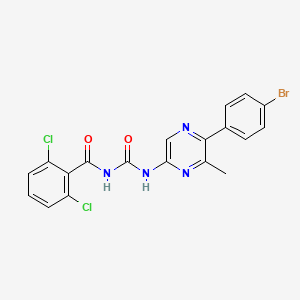molecular formula C19H13BrCl2N4O2 B1212884 N-(((5-(4-Bromophenyl)-6-methyl-2-pyrazinyl)amino)carbonyl)-2,6-dichlorobenzamide CAS No. 59489-59-7