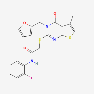 N-(2-fluorophenyl)-2-{[3-(furan-2-ylmethyl)-5,6-dimethyl-4-oxo-3,4-dihydrothieno[2,3-d]pyrimidin-2-yl]sulfanyl}acetamide