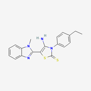 molecular formula C19H18N4S2 B12128894 4-amino-3-(4-ethylphenyl)-5-(1-methyl-1H-benzimidazol-2-yl)-1,3-thiazole-2(3H)-thione 