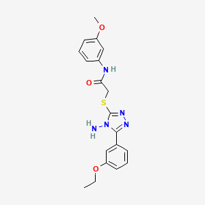 molecular formula C19H21N5O3S B12128920 2-[4-amino-5-(3-ethoxyphenyl)(1,2,4-triazol-3-ylthio)]-N-(3-methoxyphenyl)acet amide 