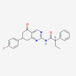 molecular formula C24H22FN3O2 B12128921 N-[7-(4-fluorophenyl)-5-oxo-5,6,7,8-tetrahydroquinazolin-2-yl]-2-phenylbutanamide 