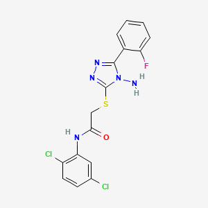 molecular formula C16H12Cl2FN5OS B12128922 2-[4-amino-5-(2-fluorophenyl)(1,2,4-triazol-3-ylthio)]-N-(2,5-dichlorophenyl)a cetamide 