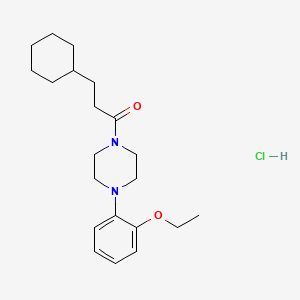 molecular formula C21H33ClN2O2 B1212895 4-(3-Cyclohexylpropionyl)-1-(2-ethoxyphenyl)piperazine CAS No. 96222-01-4