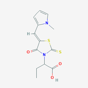 2-[(5Z)-5-[(1-methylpyrrol-2-yl)methylidene]-4-oxo-2-sulfanylidene-1,3-thiazolidin-3-yl]butanoic acid