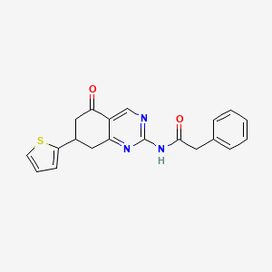 N-[5-oxo-7-(thiophen-2-yl)-5,6,7,8-tetrahydroquinazolin-2-yl]-2-phenylacetamide