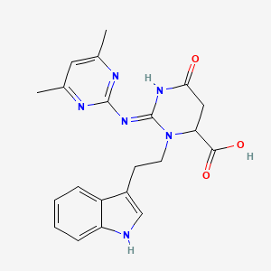 2-(4,6-dimethylpyrimidin-2-yl)imino-3-[2-(1H-indol-3-yl)ethyl]-6-oxo-1,3-diazinane-4-carboxylic acid