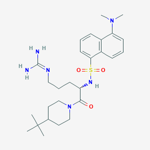 molecular formula C27H42N6O3S B1212905 N(2)-Dansyl-L-arginine-4-t-butylpiperidine amide CAS No. 74133-53-2