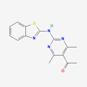 molecular formula C15H14N4OS B12129055 1-[2-(1,3-Benzothiazol-2-ylamino)-4,6-dimethylpyrimidin-5-yl]ethanone CAS No. 672913-45-0